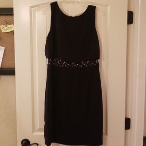 Black lace inset dress